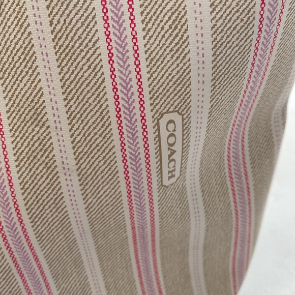 Coach Legacy Ticking Stripe Coated Canvas Weekend Tote - Picture 6 of 13